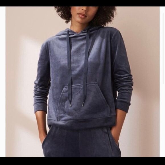 LOU & GREY VELOUR SUPER SOFT HOODED OVERSIZED SWEATSHIRT S - Picture 2 of 6